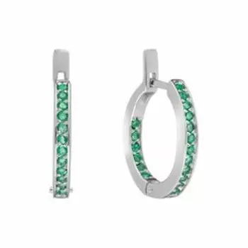 Серебряные серьги-конго с бериллами