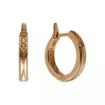 Серебряные серьги-конго с цитринами