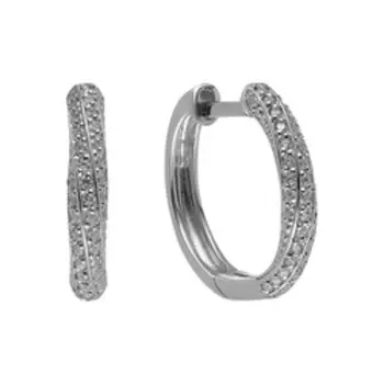 Серебряные серьги-конго с фианитами