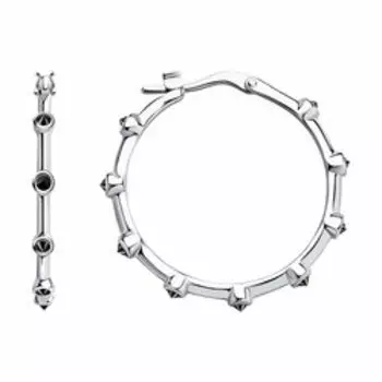 Серебряные серьги-конго с фианитами