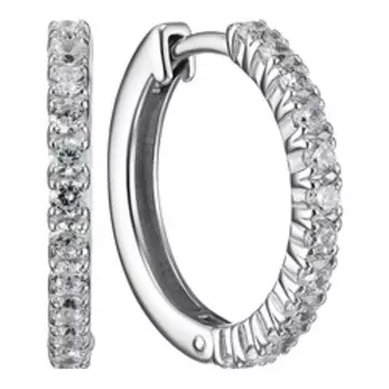 Серебряные серьги-конго с фианитами