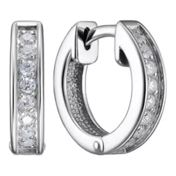 Серебряные серьги-конго с фианитами