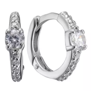 Серебряные серьги-конго с фианитами