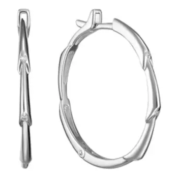 Серебряные серьги-конго с фианитами