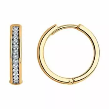 Серьги из золочёного серебра с фианитами