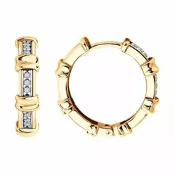 Серьги из золочёного серебра с фианитами