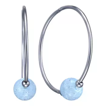 Серебряные серьги-конго с голубым кварцем