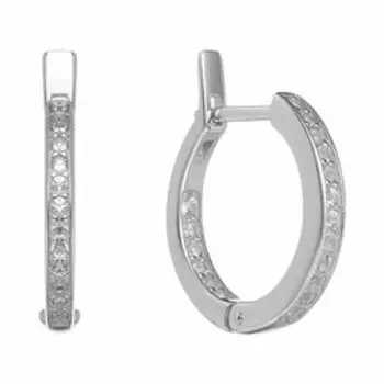 Серебряные серьги-конго с горным хрусталем