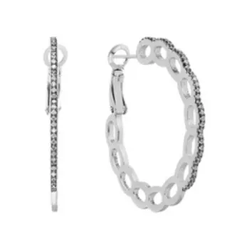 Серебряные серьги-конго с кубическим цирконием