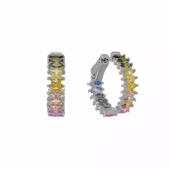 Серебряные серьги-конго с кубическим цирконием