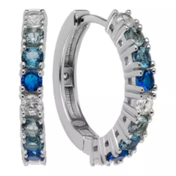 Серебряные серьги-конго с кубическим цирконием