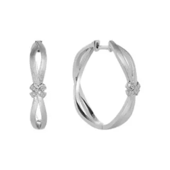 Серебряные серьги-конго с кубическим цирконием