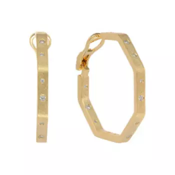 Серебряные серьги-конго с кубическим цирконием