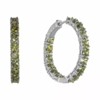 Серебряные серьги-конго с кубическим цирконием