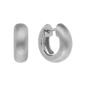 Серебряные серьги-конго с матированием