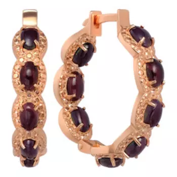 Серебряные серьги-конго с натуральными черными опалами