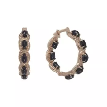 Серебряные серьги-конго с натуральными опалами