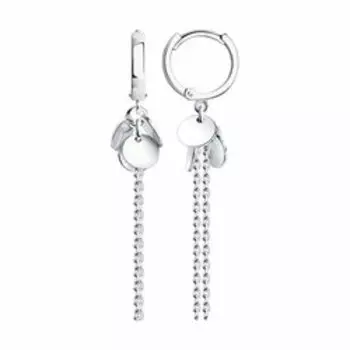 Серебряные серьги-конго с подвесками