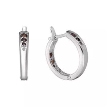 Серебряные серьги-конго с раухтопазами