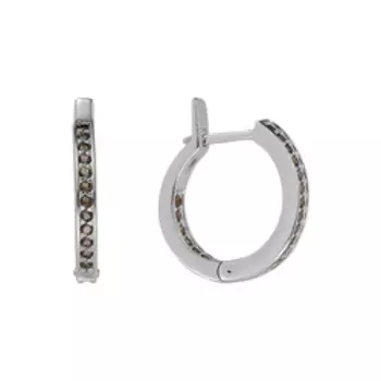 Серебряные серьги-конго с раухтопазами