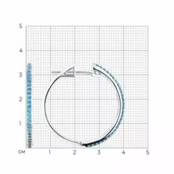 Серебряные серьги-конго с ситаллом