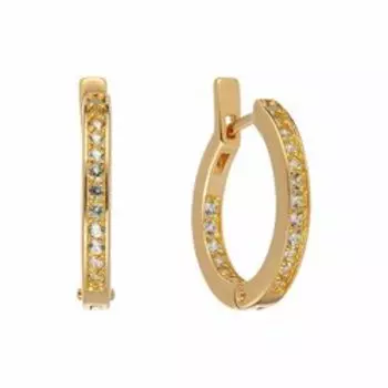 Серебряные серьги-конго с топазами