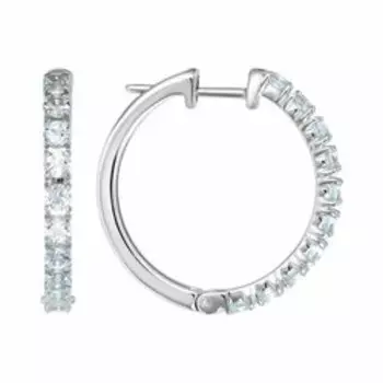 Серебряные серьги-конго с топазами