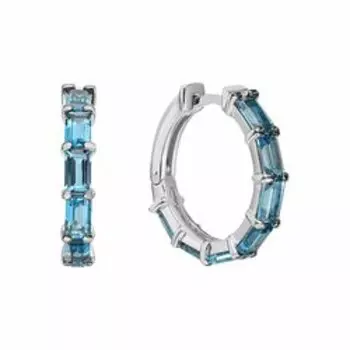 Серебряные серьги-конго с топазами лондон