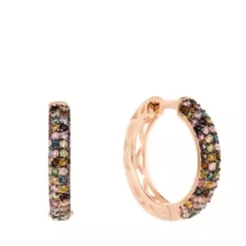 Серебряные серьги-конго с турмалинами