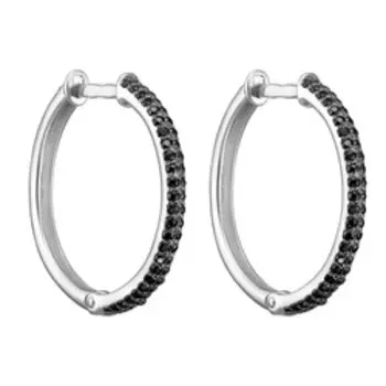 Серебряные серьги-конго со шпинелью