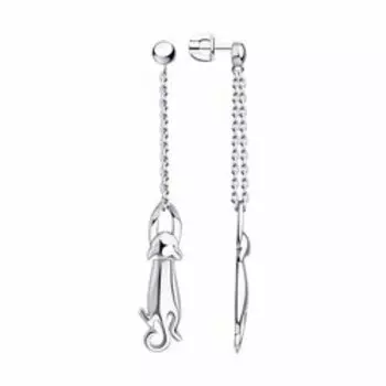 Серебряные серьги "Котики"