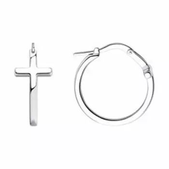 Серебряные серьги "Крестики"