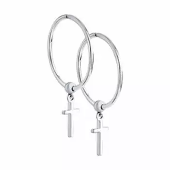 Серебряные серьги "Кресты"