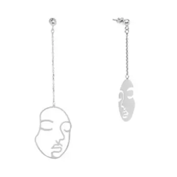 Серебряные серьги "Лица"