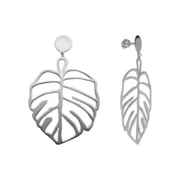 Серебряные серьги "Лист"