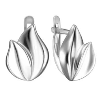 Серебряные серьги "Листочки"