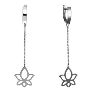 Серебряные серьги "Лотос"