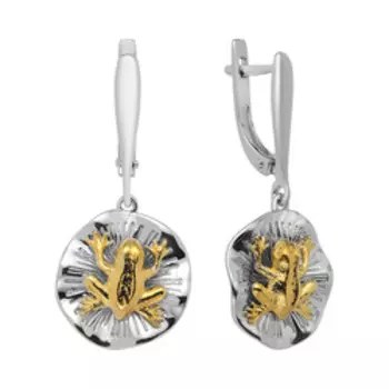 Серебряные серьги "Лягушки"