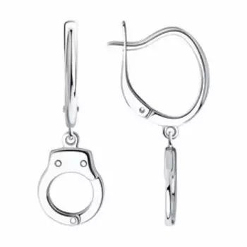 Серебряные серьги "Наручники"