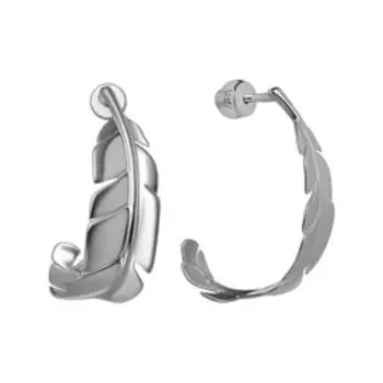 Серебряные серьги "Перышки"