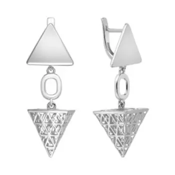 Серебряные серьги "Пирамида"