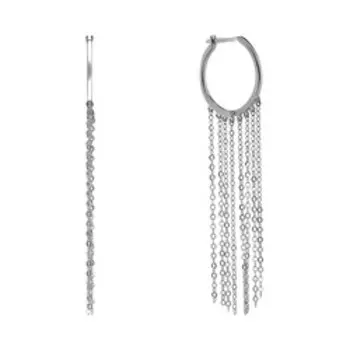 Серебряные серьги плетение "Якорное"