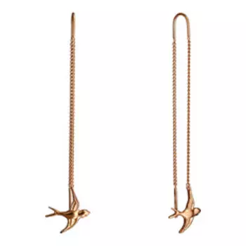 Серебряные серьги-протяжки "Ласточки"