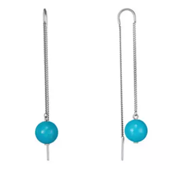 Серебряные серьги-протяжки с агатами