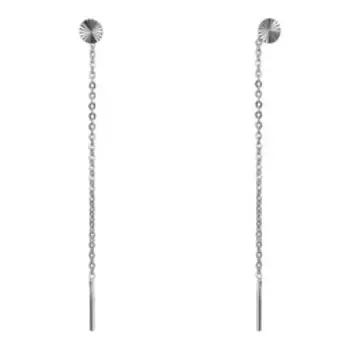 Серебряные серьги-протяжки с алмазной обработкой