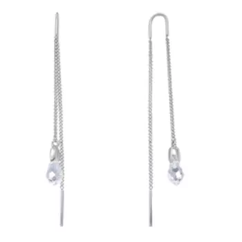 Серебряные серьги-протяжки с кристаллами Swarovski