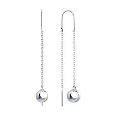 Серебряные серьги-протяжки "Шар"