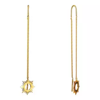 Серебряные серьги-протяжки "Солнце"