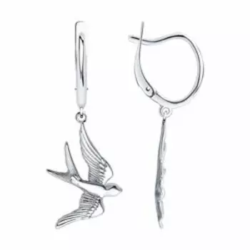 Серебряные серьги "Птички"