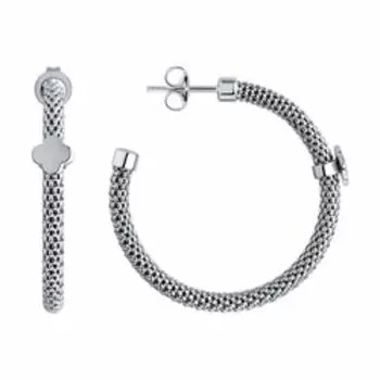 Серебряные серьги-пусеты "Четырехлистник"